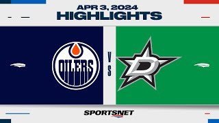 NHL Highlights  Oilers vs Stars  April 3 2024 [upl. by Eatton226]