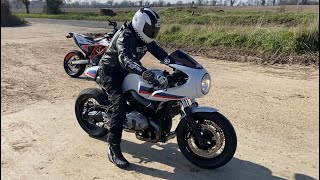 BMW R NINE T RACER AKRAPOVIC HEADERS SOUND [upl. by Papke]