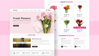 Create A Responsive ECommerce Flower Shop Website Design Using Pure HTML amp CSS Only [upl. by Otcefrep]