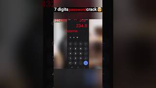 7 digits password crack 🤯 hack [upl. by Anaugahs]