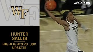 Wakes Hunter Sallis Drops 23 With 6 Dimes In Win Over USC Upstate [upl. by Eleahcim62]