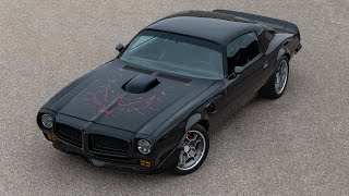 Restore A Muscle Cars 625HP Pro Touring 1973 Trans Am 6 speed manual 70 liter LS3 [upl. by Amhsirak634]