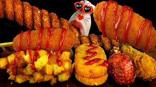 ASMR MUKBANG  Cheese Corn Dog amp Octopus Corn Dog amp Chicken Eating Show [upl. by Siger]