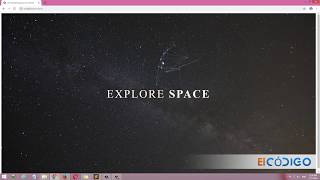 Animated Background Header With Mouseover Effects  CSS HTML JavaScript  EXPLORE SPACE THEME [upl. by Nnoryt]