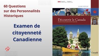 Test de Citoyenneté canadienne  Personnalités Historique  60 Questions [upl. by Hume]