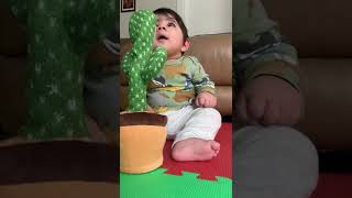 Baby playing with cactus toy [upl. by Lontson783]