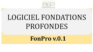 Logiciel Géotechnique  FonPro v01  Dimensionnement des fondations profondes NF P 94262 [upl. by Ailegave]