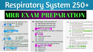 Respiratory System  Important questions  MRB EXAM PREPARATION [upl. by Gnous905]