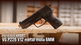 Review completo Pistola de Airsoft VG P226 V12 metal mola 6MM [upl. by Beauchamp]