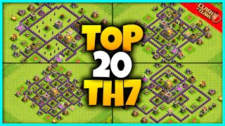 New BEST TH7 BASE WARTROPHY Base Link 2023 Top20 Clash of Clans  Town Hall 7 Farm Base [upl. by Aitak]