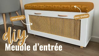 Banc d’entrée en cannage comment transformer son meuble IKEA Billy bricolage pour débutant⎜DIY [upl. by Addi374]