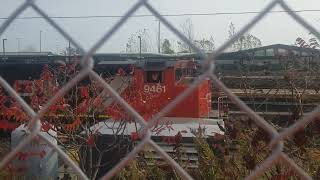 CN L550 EMD GP402LW 9461 amp BNSF GP382 2090 are Working at the Aldershot Yard [upl. by Sucramrej]