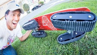 ALL TERRAIN SKATEBOARD WITH TANK TRACKS [upl. by Ibob]