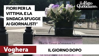 Voghera fiori nel luogo in cui è stato ucciso il 39enne E la sindaca sfugge ai giornalisti [upl. by Yroj297]