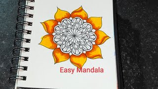 Floral Mandala Art For Beginners  EasyMandala59 [upl. by Laerol]