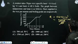 A student takes 50gm wax specific heat  06 kcal  kg C and heats it till it boils The [upl. by Lalad]