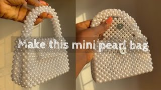 HOW TO MAKE A MINI BALENCIAGA BEADED BAG  FOR BEGINNERS ONLY 🤍✨ [upl. by Nylad439]