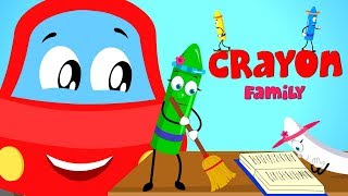 Crayon Finger Family Nursery Rhymes Song for kids and children [upl. by Yroggerg]