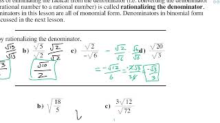 24b Rationalizing the Denominator simple monomial denominator [upl. by Merriman]