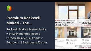 Premium Rockwell Makati  The Proscenium Residences 2Bedroom Condo Lincoln Sakura Edades for S [upl. by Eelannej]