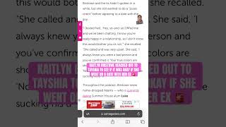 KailtynBristowe reached out to TayshiaAdams to date her ex 😳🚨 [upl. by Clancy]