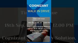 Cognizant Walk in interview 2024  Process executive  18thSep 2024 [upl. by Aihn46]