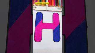 H Alphabet cute drawing 💙💜 shortsfeed satisfying [upl. by Arat]