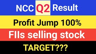 NCC Q2 RESULT 💥💥 FIIs Selling stock 😡🥵 [upl. by Ibocaj]