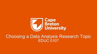 Choosing a Data Analysis Research Topic [upl. by Enecnarf]