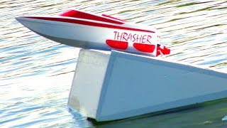 RC ADVENTURES  Homemade River Jump amp RC JET Boats [upl. by Ykceb]