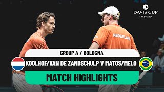 KoolhofVan de Zandschulp v MatosMelo Highlights  Davis Cup 2024 Finals Group Stage [upl. by Yelsiap]