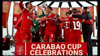 Liverpools Dressing room celebration  Carabao Cup 2024 [upl. by Millan]