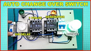 AUTOMATIC CHANGE OVER SWITCH FOR GENERATOR AND TIMER ON DELAY [upl. by Kit]