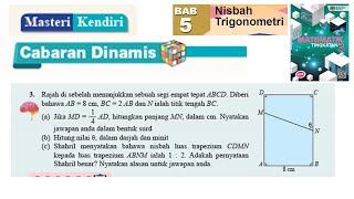 KSSM Matematik Tingkatan 3 Bab 5 nisbah trigonometri masteri kendiri no 3 cabaran dinamis buku teks [upl. by Ahkihs861]