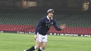 Scotlands Max Evans wears a GoPro camera for training in Cardiff [upl. by Lilac]