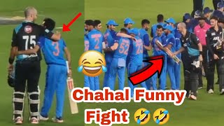 Yuzivendra Chahal Funny Fight with Daryl Mitchell for Bat 😂🤣 Chahal Tv Funny Viral video [upl. by Inafets528]