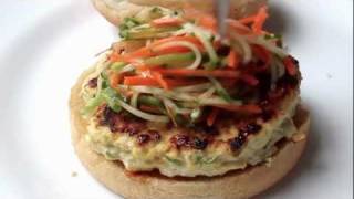 Chicken Satay Burger  Thaistyle Chicken Burger Recipe [upl. by Eidok]