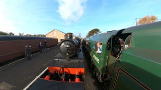 GWSR Freight Train Brake Van Ride 7820 Dinmore Manor  40th Anniversary Weekend Steam amp Diesel Gala [upl. by Alleon476]