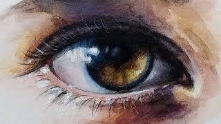 Watercolor amp Colored Pencils Painting  Pencil Sketch Realistic Eye Demo Christine Karron [upl. by Miranda90]