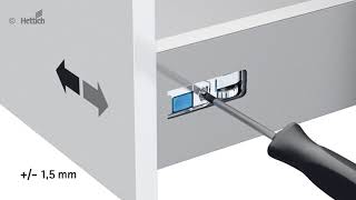 Hettich Atira Drawer Front Attachement Removal And Adjustment [upl. by Nedry]