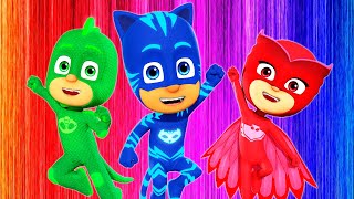 Five little pj masks jumping I Superheroes changes colors I Kids Song I Герои в масках прыгали [upl. by Marnie]