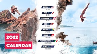 2022 Season Calendar 🗓🌍 Red Bull Cliff Diving World Series [upl. by Rehsu]