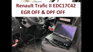 Renault Trafic II EDC17C42 EGR OFF amp DPF OFF [upl. by Adnoved]