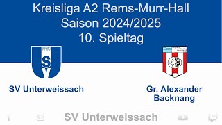 10Spieltag Kreisliga A2  SV Unterweissach I vs Grosser Alexander Backnang I [upl. by Annie]