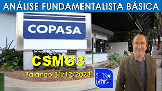 CSMG3  CIA SANEAM MINAS GERAIS SA  COPASA ANÁLISE FUNDAMENTALISTA BÁSICA PROF SILAS DEGRAF [upl. by Jo]