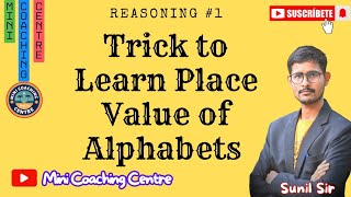 Trick to Learn Place Value of Alphabets reasoning 1 minicoachingcentre [upl. by Kalfas]