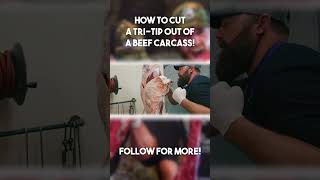 How to Cut A TriTip Out Of A Beef Carcass shorts butcher meat [upl. by Imot]