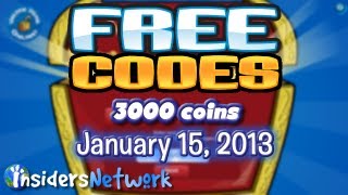 Club Penguin Codes January 15 2013  3000 Coins [upl. by Lyreb]