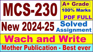 MCS 230 solved assignment 202425  mcs 230 solved assignment 2025  mcs230 202425 [upl. by Llemhar547]