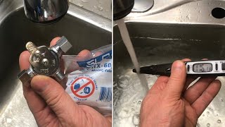 how to “install” a MIXING VALVE on a kitchen faucet sloan [upl. by Heyward620]